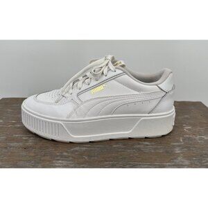 PUMA Women’s Karmen Rebelle Sneakers Size 8.5 White Gold 80's Inspired Platform
